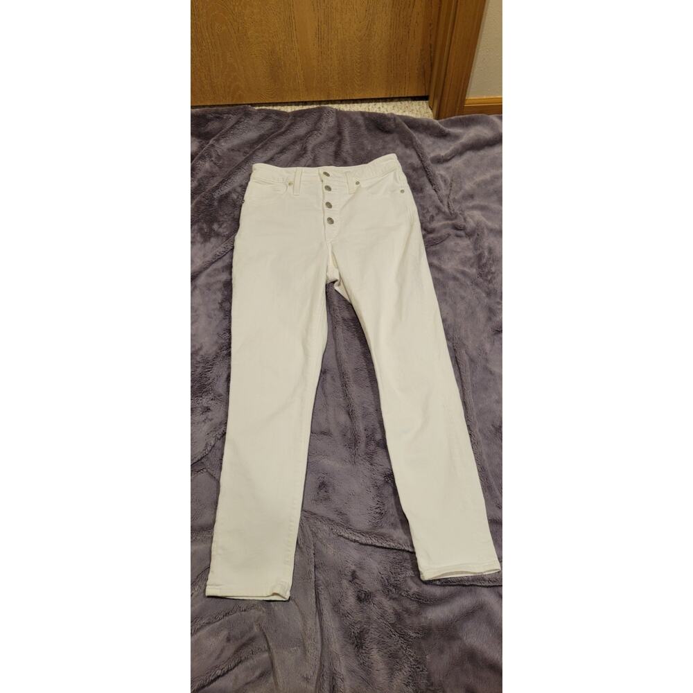 Madewell Curvy High Rise Skinny Crop Jeans Womens Size 27 White Button Fly Denim